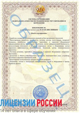 Образец сертификата соответствия (приложение) Воскресенское Сертификат ISO 27001